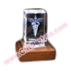 Crystal Trophy with Wooden Base